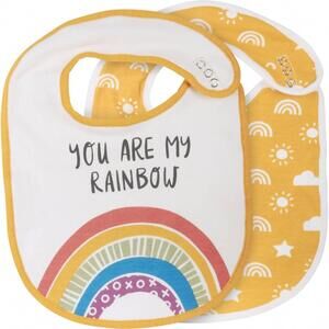 NEW PRIMITIVES BY KATHY you are my rainbow baby bib set in multi